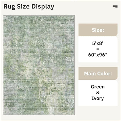 Soalmost Abstract Rug 5x8 Washable Area Rugs - Image 5