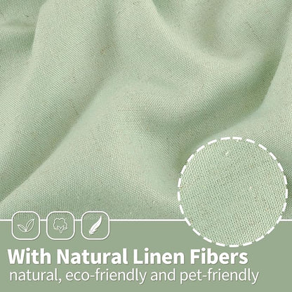 YoungsTex 63 Inch Length Sage Linen Curtains - Image 4