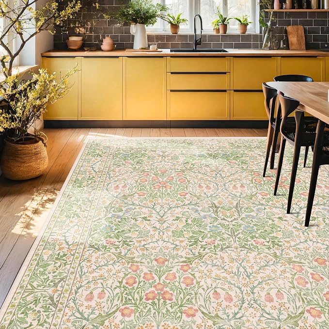 Washable Light Green Rug for Bedroom - Image 7