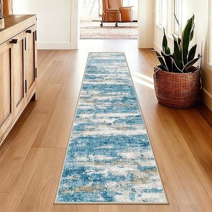 2x10 Runner Rug Non-Slip，Modern Abstract 10ft Washable Runner Rugs by Unknown