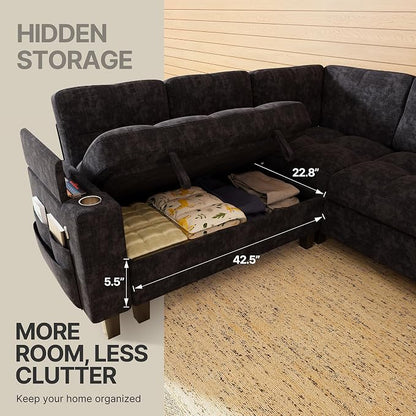 Marsail 84.6" Sectional Sleeper Sofa - Image 4