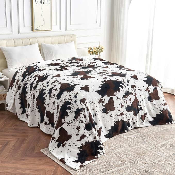 Edenleaf King Size Cow Blanket for Couch Bed, Soft Cozy Fleece Cow Printed - Image 6