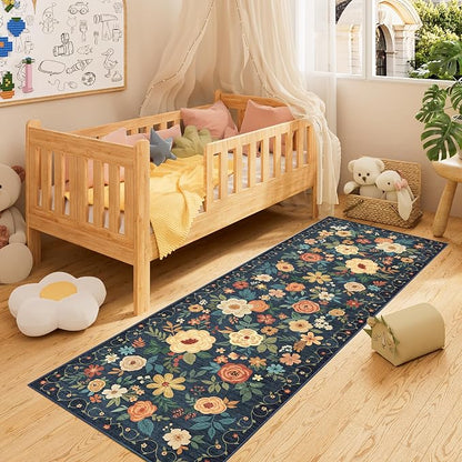 DUKINO 2x6 Runner Rug for Hallway Washable Kitchen Rugs Non Slip, Floral Indoor - Image 3