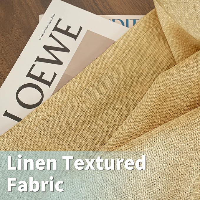 Short Linen Light Filtering Curtains 45 Inch - Image 7
