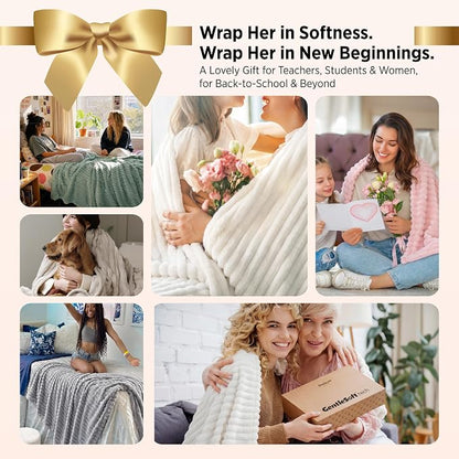 Bedsure Soft Beige Throw Blanket - Image 2