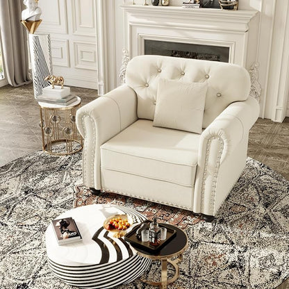 KEIKI 41" Velvet Chesterfield Sofa - Image 4