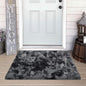 Small Tie-Dyed Area Rug for Bedroom 2x3 Mini Black Grey Fluffy Rug Mat Bedside by JiaoBaba
