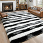 6x9 Large Black and White Fluffy Area Rug Non-Slip by ModernHomeDecor