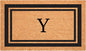 Calloway Mills 152961830Y Black Border 18" x 30" Monogram Doormat by Callowaymills