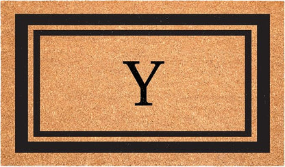 Calloway Mills 152962436Y Black Border 24" x 36" Monogram Doormat by Callowaymills