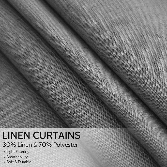 Blazer Grey Curtains 63 Inches Long 2 Panel Sets - Image 2