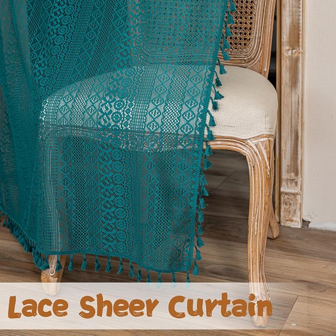 Sutuo Home Boho Sheer Doorway Curtain - Image 6