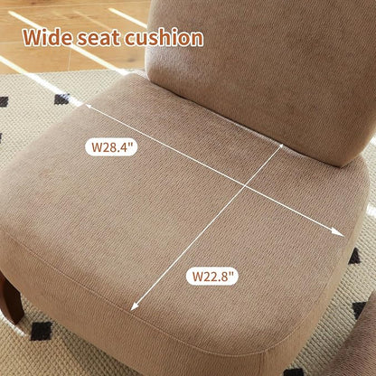KEIKI Velvet Accent Chair, Armless Cloud Chair - Image 4