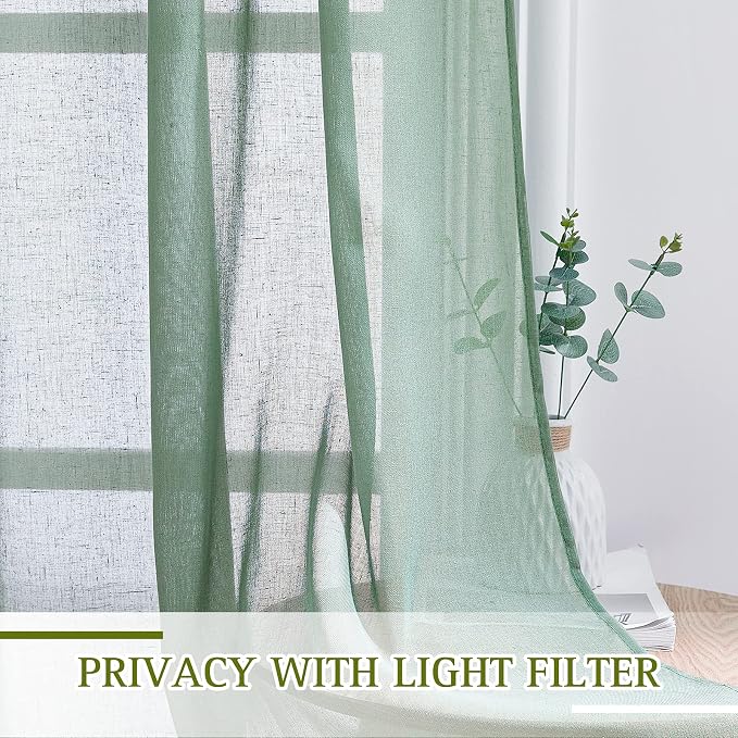 NICETOWN Linen Curtains Flax Sheer Texture - Image 4