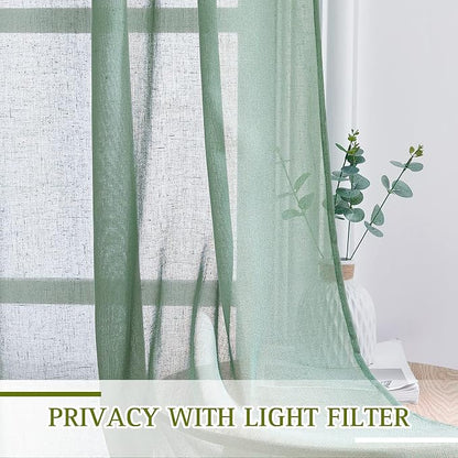 NICETOWN Linen Curtains Flax Sheer Texture - Image 4