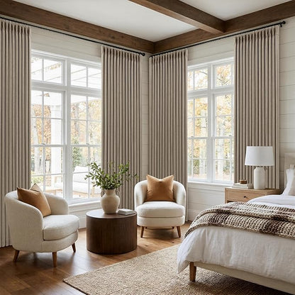 Pleated Blackout Dark Flax 120 Inch Long Curtains Double Layer | Viral Pinch - Image 6