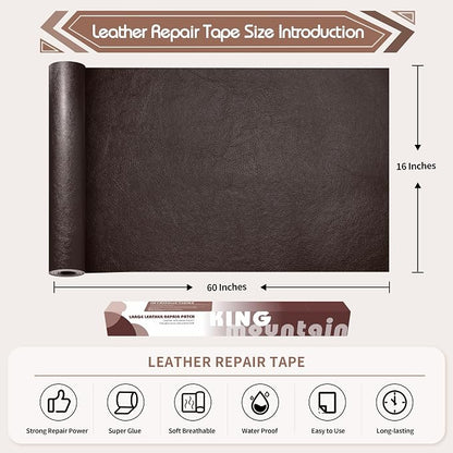 KING MOUNTAIN Leather Repair Patch, 16 x 60 Inches self Adhesive Leather Repair - Image 4