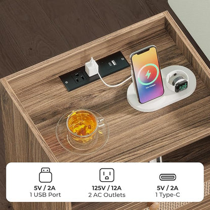 SUPERJARE 2 Drawer Night Stand - Image 4