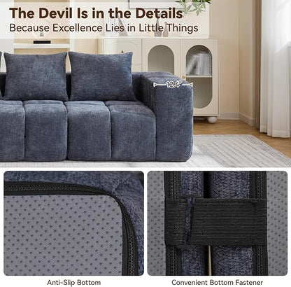 119" Boneless Couch, Oversized Cloud L Shaped Couch, Modular Sectional 4 Seater - Image 3