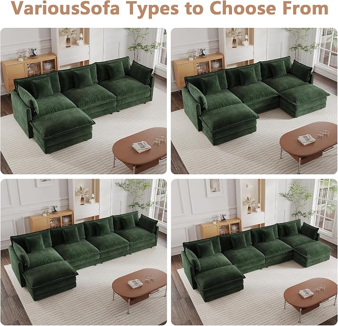 mikibama Modular Sectional Sofa, 111.5 Inch U Shaped Couch Set - Image 6