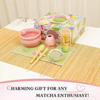 Matcha Whisk Set, Pink Matcha Set, 8 Pcs Complete Ceramic Matcha Making Kit with Bowl, Bamboo Whisk & Holder, Stainless Sifter, Tea Towel, Scoop & Scoop Rest, Perfect for Beginners & Lovers