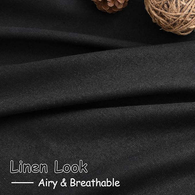 Black Linen Curtains 90 Inches Long - Image 4