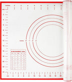 Yansumi Silicone Pastry Mat Extra Large Non-Slip Mat for Rolling Dough Pie Crust and Baking Non-Stick with Measurements (16x12, Red)