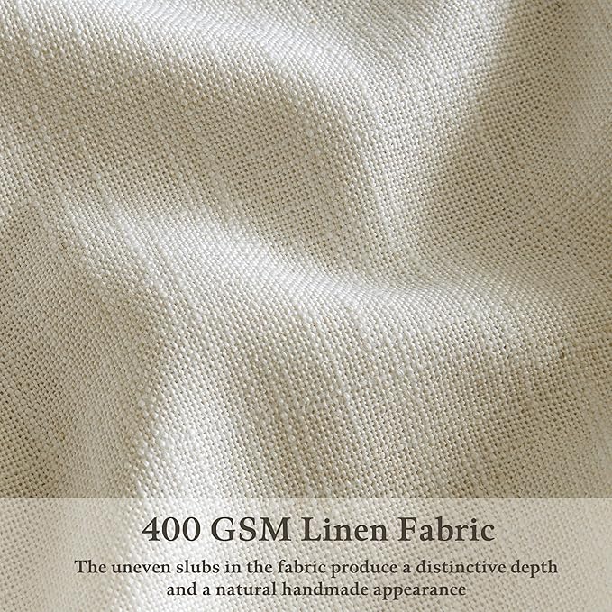 Farmhouse 94 Inch Light Filter Beige Tan Linen Pinch Pleated Curtains 50x94 | - Image 4