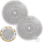 Patelai 2 Pcs Stainless Steel Pie Weights for Baking Universal Fit Pie Weight for 7-10 Inch Pies Round Metal Pies Weights Chain Dishwasher Safe Durable Blind Baking Dough Cooking Pastry (8 Inch)