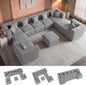 MONVANE Modular Sectional Sofa, Oversized 10 Seat Convertible U Shaped Couch by MONVANE