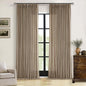 Light Brown Linen Pleat Farmhouse Light Filtering Curtains 92 Inches Long | by Twodrapes