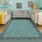 Washable 5x8 Teal Rug for Living Room, Boho Area Rugs for Bedroom Under Bed by HazoHaus
