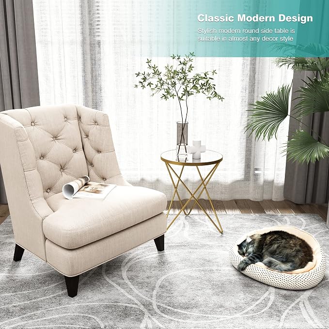 HLR Modern Round Side Table, End Table - Image 5
