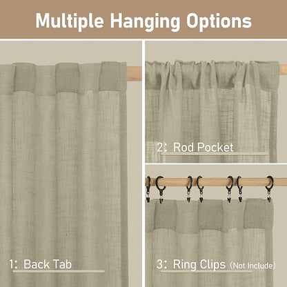 Living Room Linen Curtains 95 Inch - Image 3