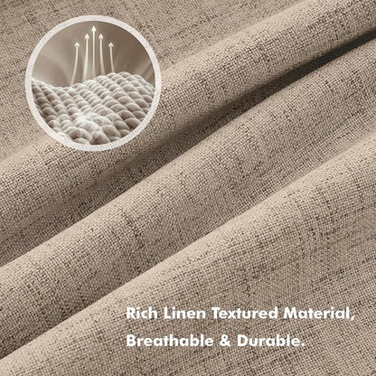 MIULEE 100% Blackout Linen Curtains 42 x 63 Inch Copper Brown 2 Panels | - Image 3