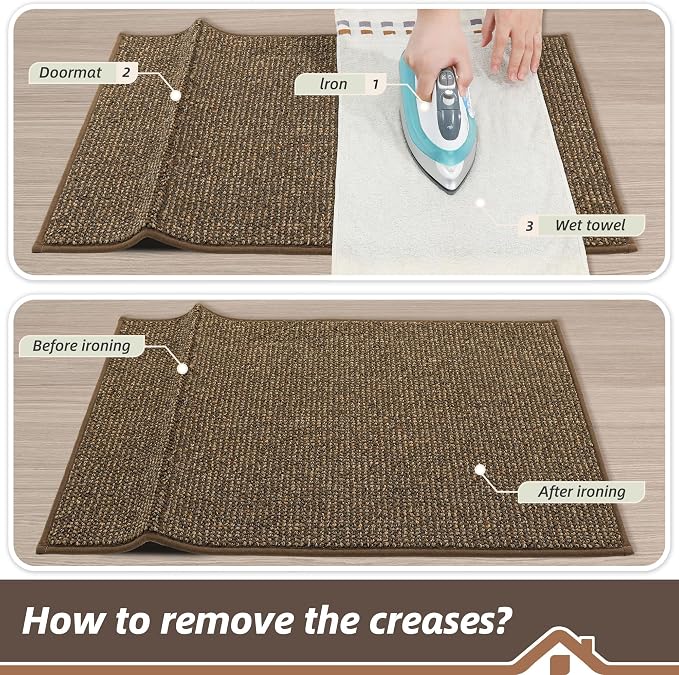 BEQHAUSE Dirt Trapper Door Mat 32" x 48", Non-Slip Washable Doormats, Low - Image 9