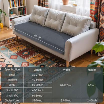 Hokway Large Couch Cushion Covers Stretch Cushion Covers Sofa Seat Cushion - Image 3