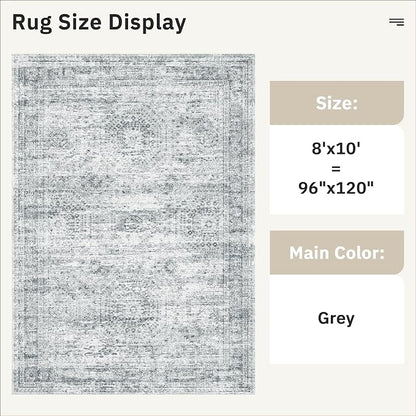 Soalmost Washable Area Rug 8x10 Large Soft Grey Rugs - Image 6