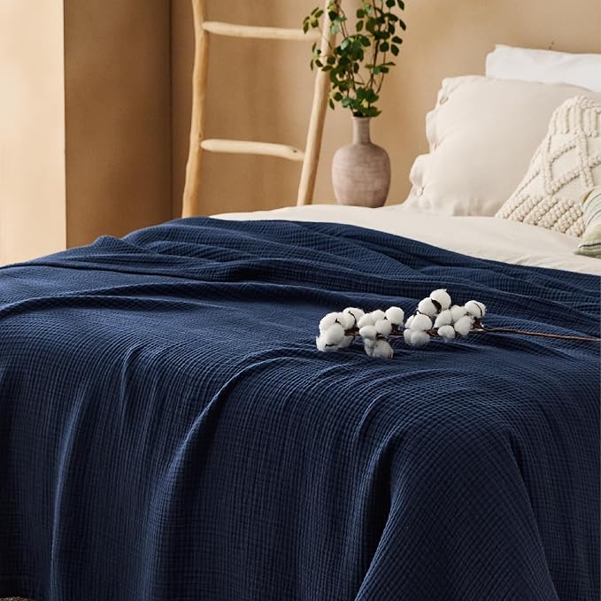 Bedsure 100% Cotton Muslin Blanket King Size - Image 8