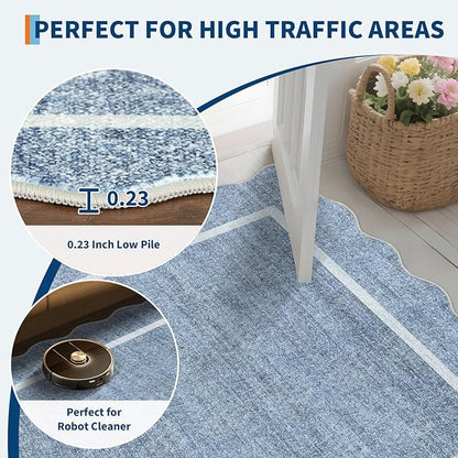 GarveeHome Scalloped Large Living Room Area Rug 8x10 Machine Washable - Image 7