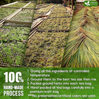 FreshDrinkUS, Premium 75 Tea Bags Tulsi Moringa Lemongrass, 100% Natural & Pure from Tulsi Holy Basil Leaves, Moringa & Lemongrass. Made with Natural Material Tea Bags. No Sugar, No Caffeine, Vegan.