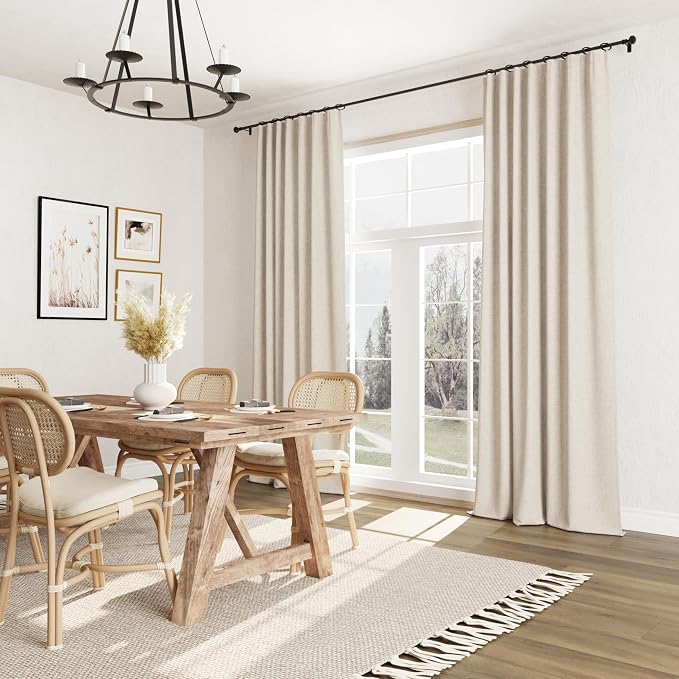100% Blackout Linen Curtains for Bedroom 96 inches Long, Thermal Insulated Room - Image 8