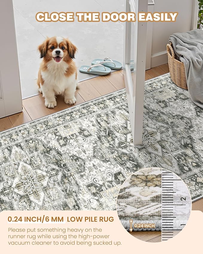 Hallway Runner Rug 2x12 Extra Long Washable Runner, Non Slip Runner - Image 6
