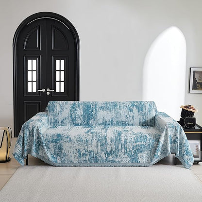MYSKY HOME Couch Cover for Sectional Sofa Set Sage Geometric Furniture Sofa by MYSKYHOME