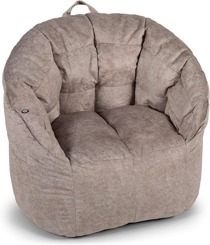 Big Joe Milano w/ Vibe Vibrating Massage Bean Bag Chair, Lunar Gray Hyde - Image 8