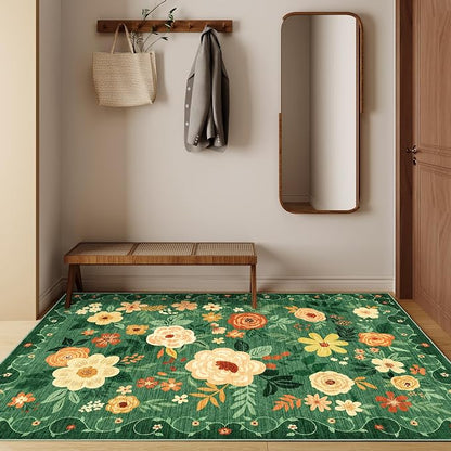 DUKINO 3x5 Area Rug, Floral Washable Rug - Image 7