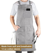 Hudson Durable Goods - Professional Grade Chef Apron for Kitchen, BBQ & Grill