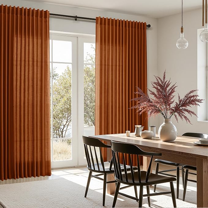 Rust Linen Curtains 63 Inch Length - Image 8