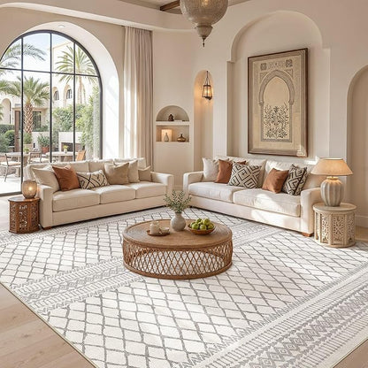 cotiled Boho 5x8 Area Rugs for Living Room: Soft Moroccan Washable Rug | Solve - Image 4