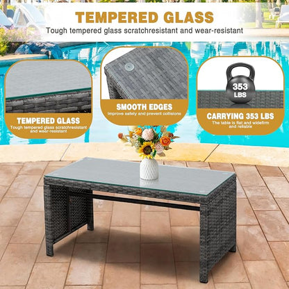 SUNLEI Patio Furniture Set 4 Piece Outdoor Furniture Set, PE Rattan Wicker - Image 3